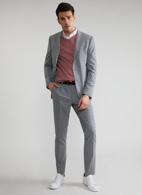 Szara marynarka garniturowa P22SF-3G-008-S-S