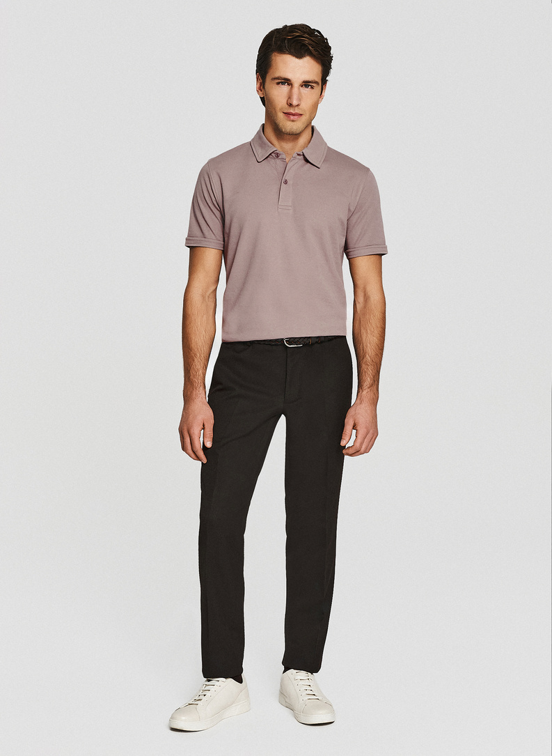 Fioletowy t-shirt polo