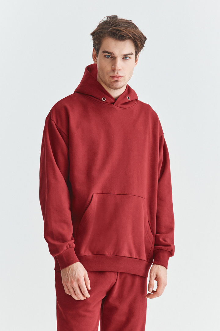 Bluza z kapturem czerwona C21WF-2K-007-W