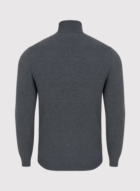 Gładki basicowy golf męski w kolorze szarym