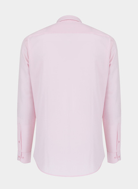 Gładka elegancka koszula męska w kolorze różowym