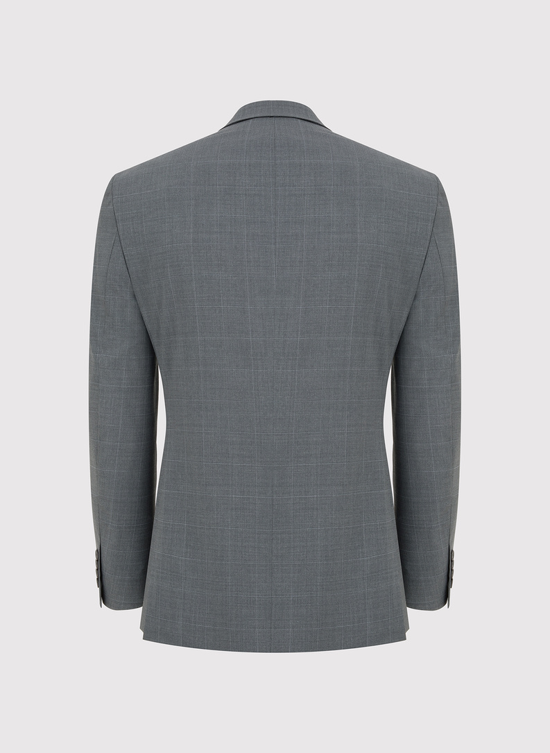 Dwuczęściowy garnitur męski w drobną kratę