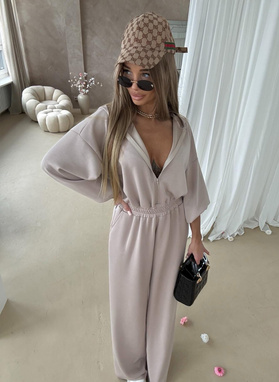 Kombinezon damski MODA wiskoza kolor beżowy