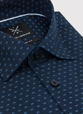 Granatowa koszula męska w mikrowzór