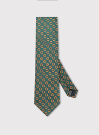 Zielony krawat męski w kwiatki