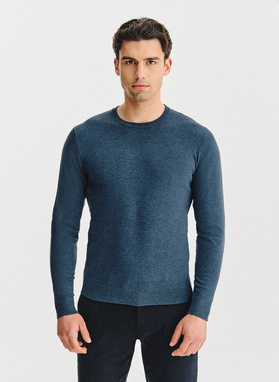 Granatowy sweter męski o-neck