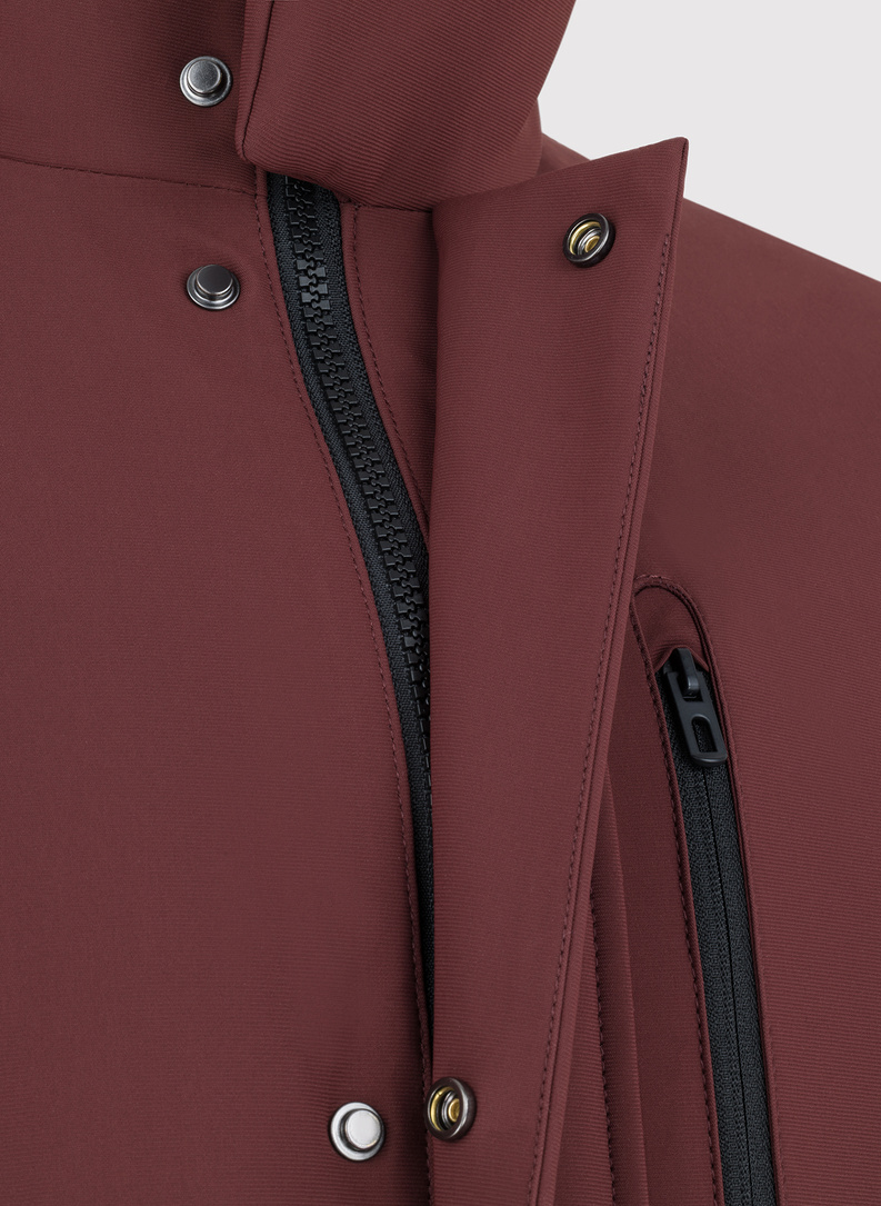 Bordowa kurtka puchowa