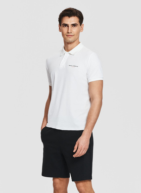 Biały bawełniany t-shirt polo