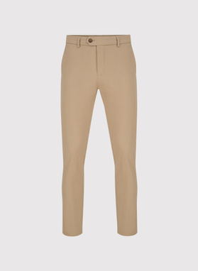 Beżowe spodnie chino z bawełną