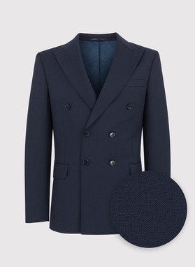 Granatowy garnitur dwurzędowy