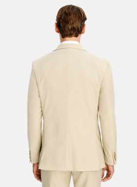 Beżowa wełniana marynarka męska