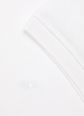 Gładki T-shirt polo w kolorze białym