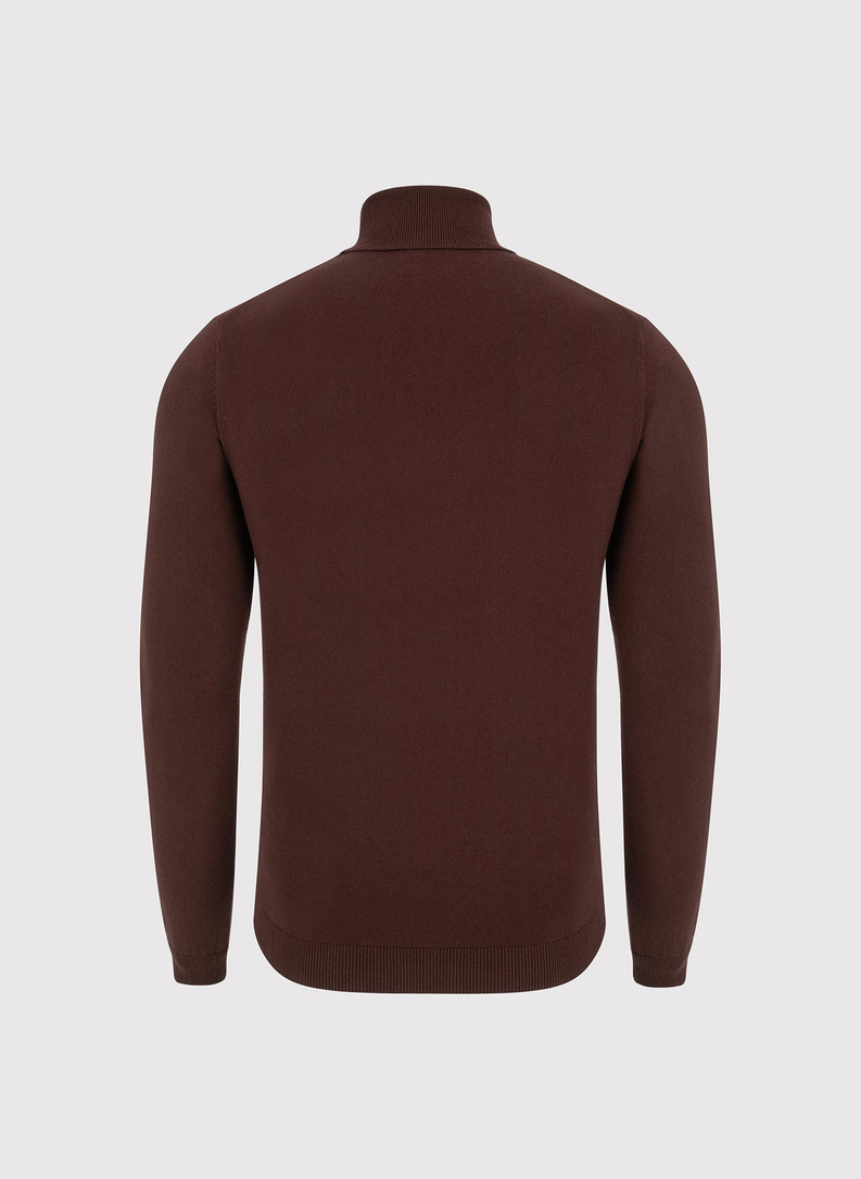 Brązowy gładki golf męski