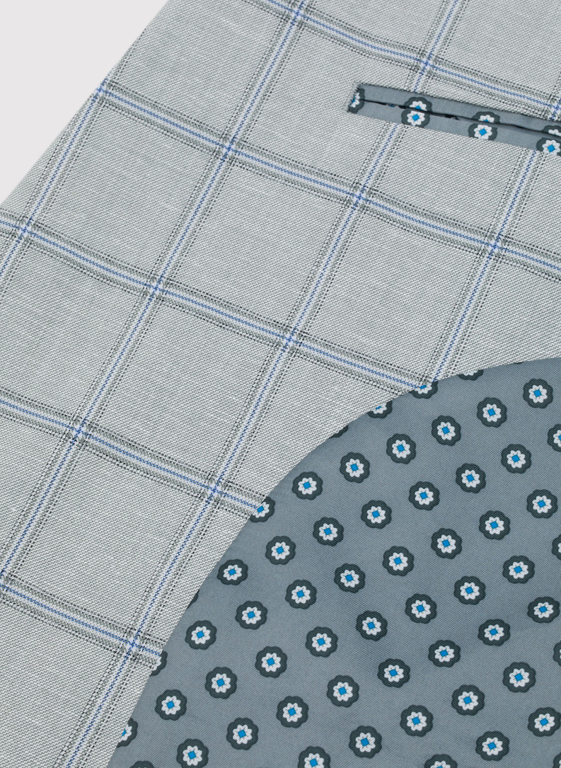 Szara marynarka męska w kratę Windowpane