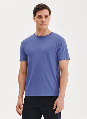 Bawełniany granatowy t-shirt