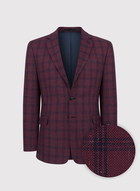 Bordowa marynarka casualowa