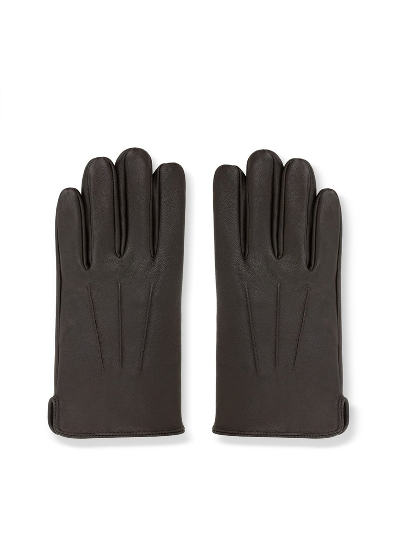 Skórzane brązowe rękawiczki męskie PPLM9-RX-001-A