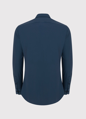 Gładka koszula męska w kolorze granatowym