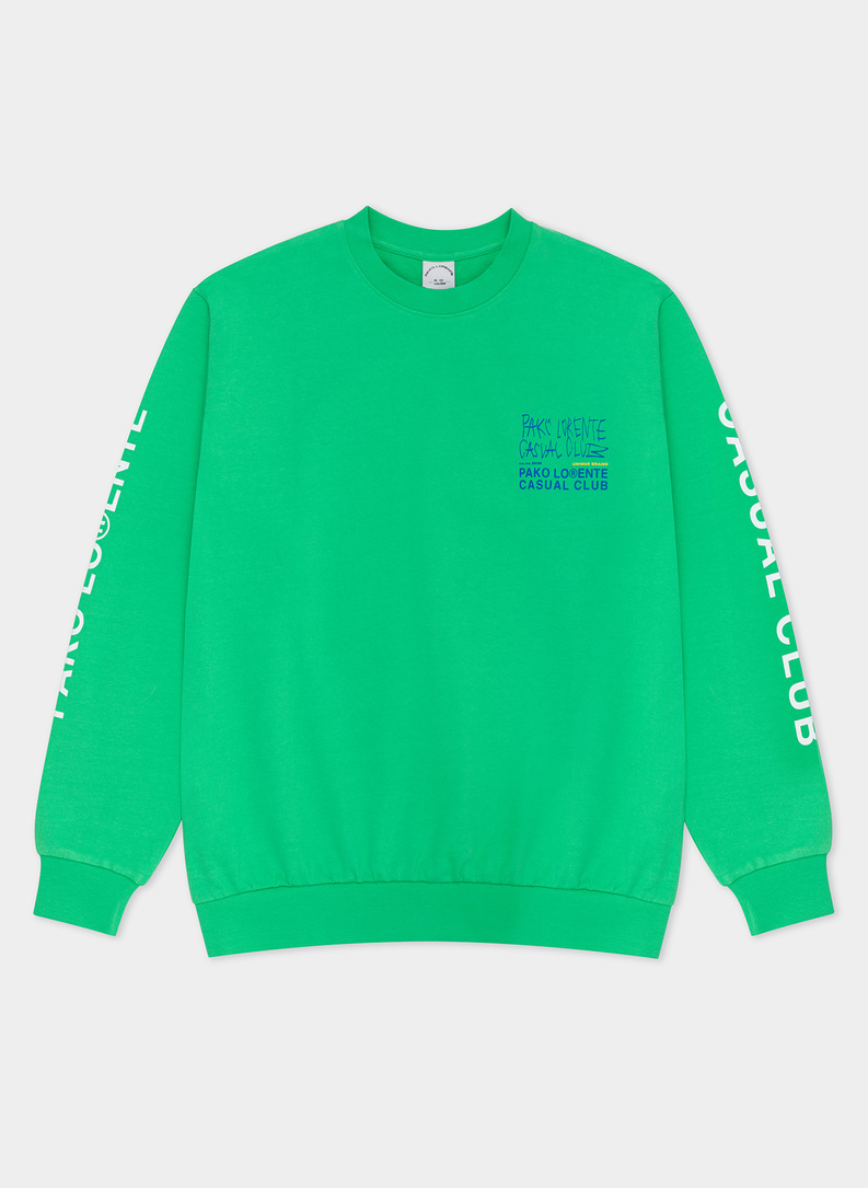 Zielona bluza oversize z okrągłym dekoltem C22SF-2B-002-Z-0