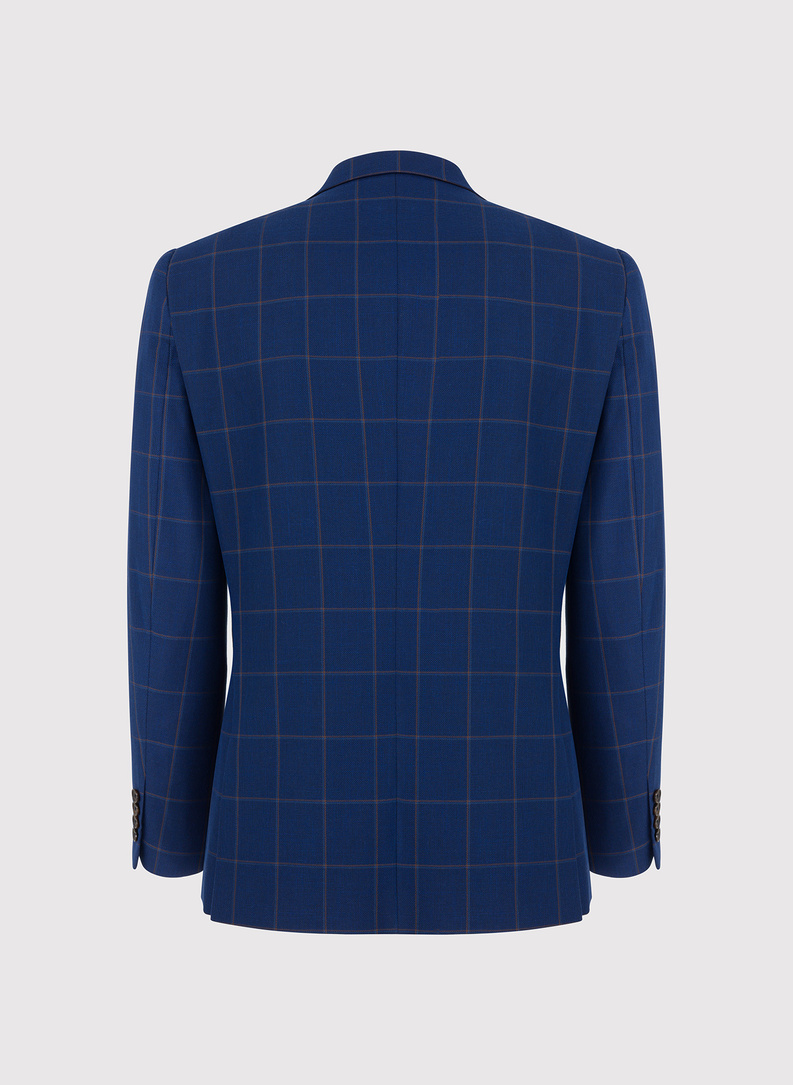 Granatowa marynarka casualowa w kratę