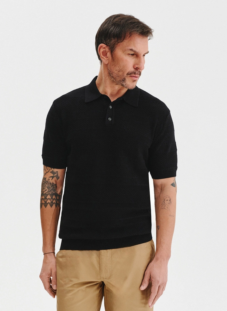 Czarne polo swetrowe