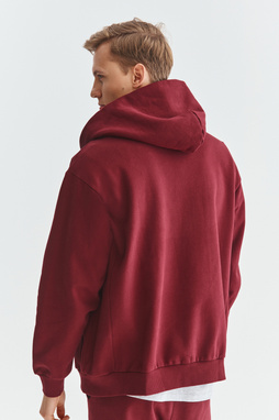 Bluza rozpinana z kapturem bordowa C21WF-2R-003-D