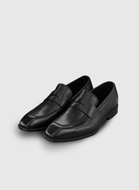 Czarne loafersy męskie ze skóry