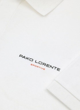 Biały bawełniany t-shirt polo