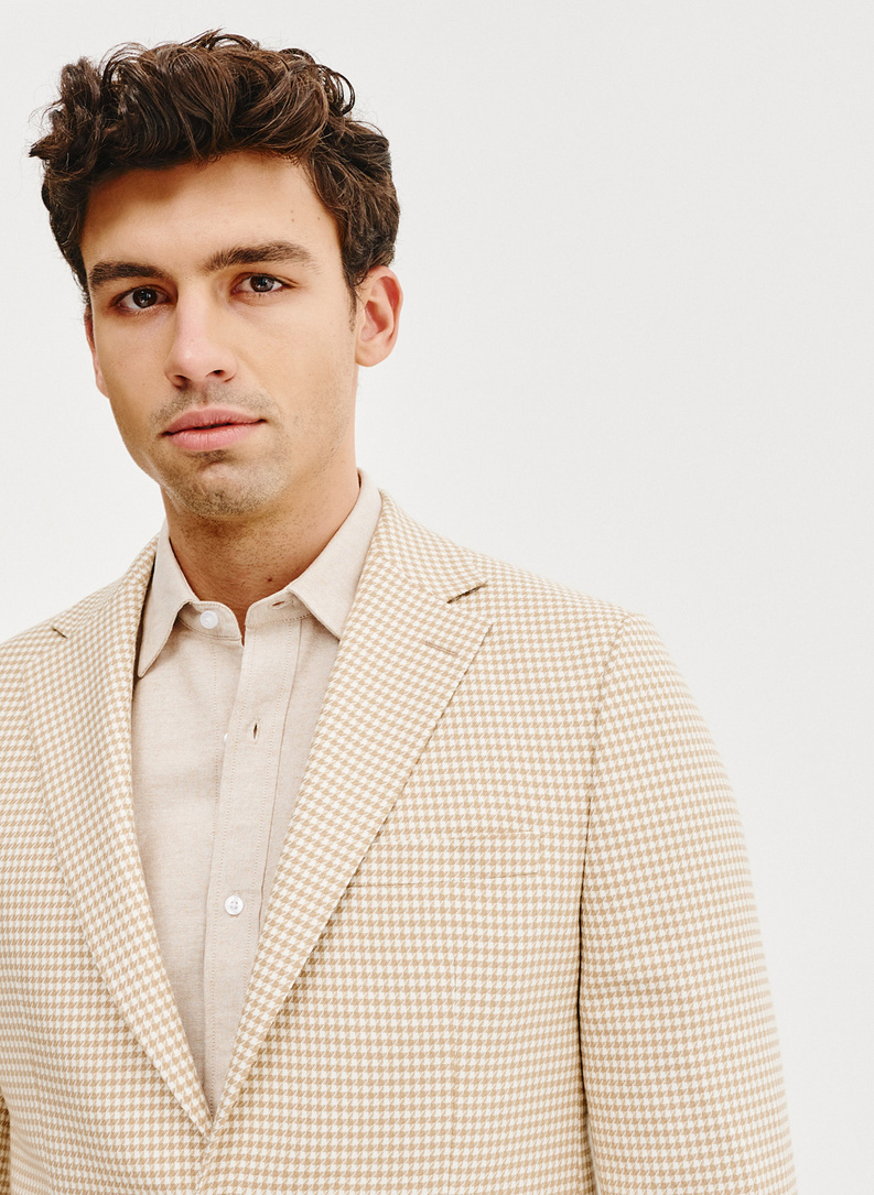 Jasna marynarka męska w pepitkę