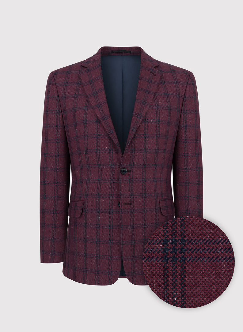 Bordowa marynarka casualowa