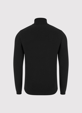 Czarny gładki golf męski