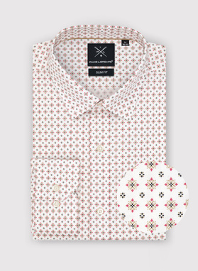 Biała koszula w mikrowzór