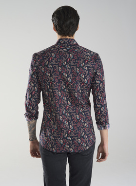 Granatowa koszula w paisley