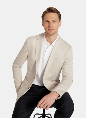 Beżowa marynarka z dzianiny