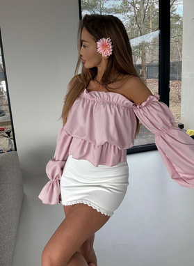 Bluzka hiszpanka MARBELA w kolorze różowym