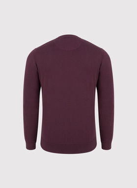 Ciemnofioletowy sweter v-neck