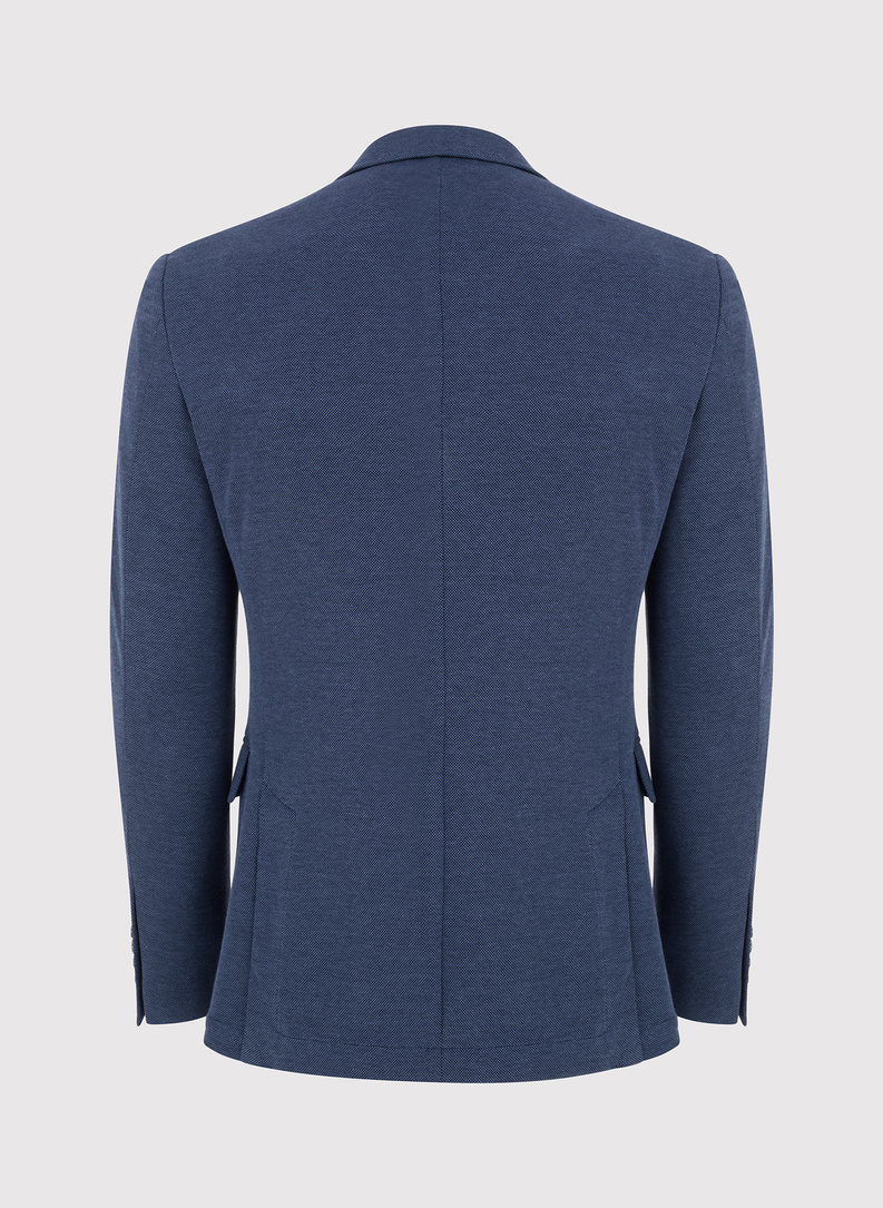 Granatowa marynarka z dzianiny