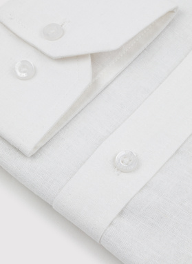 Biała koszula z lnu i bawełny
