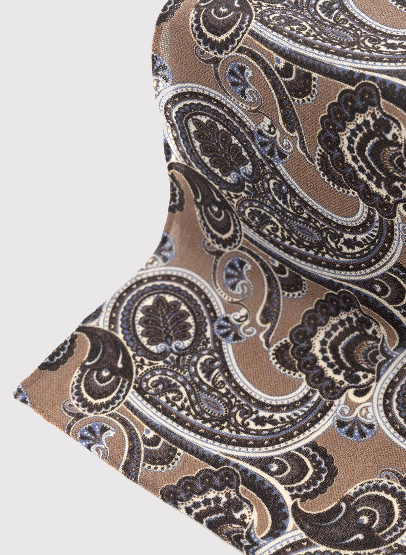 Brązowa poszetka męska paisley