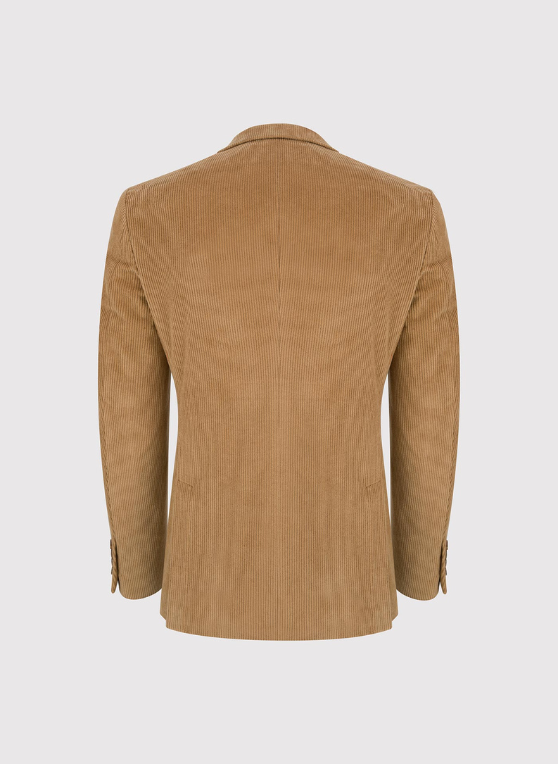 Beżowa sztruksowa marynarka męska