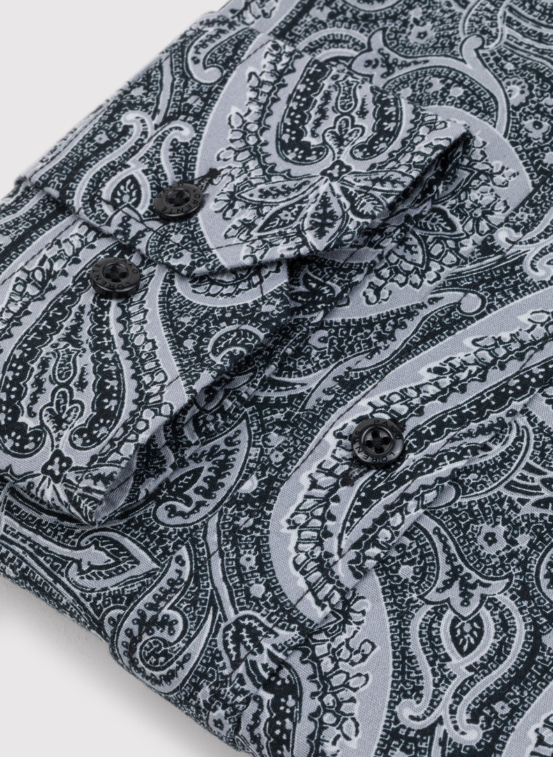 Męska czarna koszula we wzór paisley