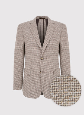 Brązowa marynarka w pepitkę