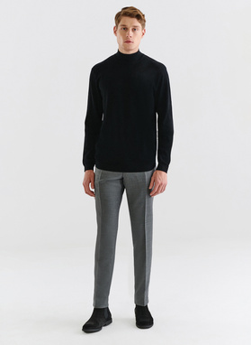 Czarny gładki półgolf męski