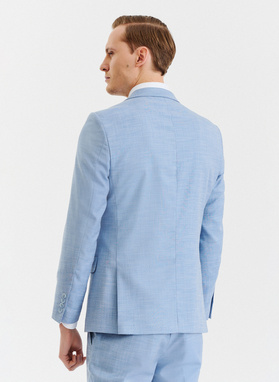 Niebieska męska marynarka garniturowa