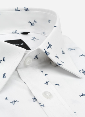 Koszula męska z długim rękawem w regularny wzór