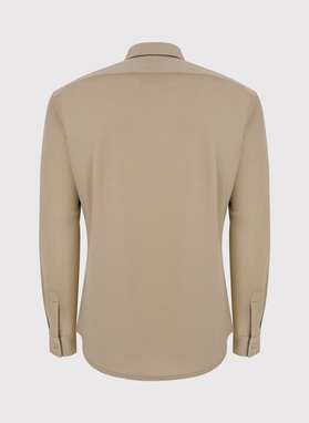 Beżowa bawełniana koszula męska