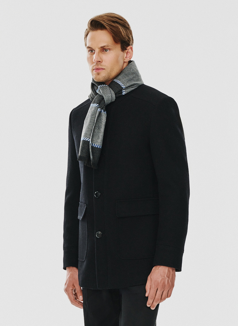 Szary męski szalik w pasy