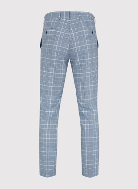 Niebieskie spodnie garniturowe w kratę