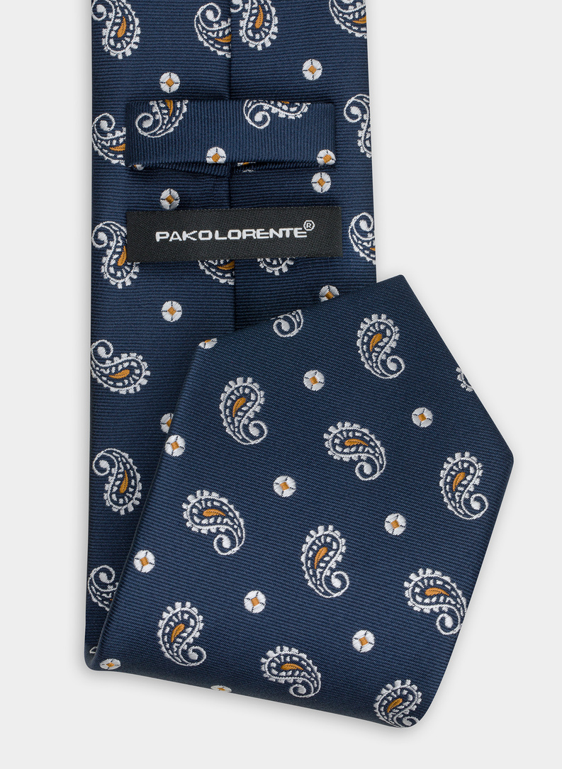 Krawat męski granatowy P21WF-KX-284-G-0