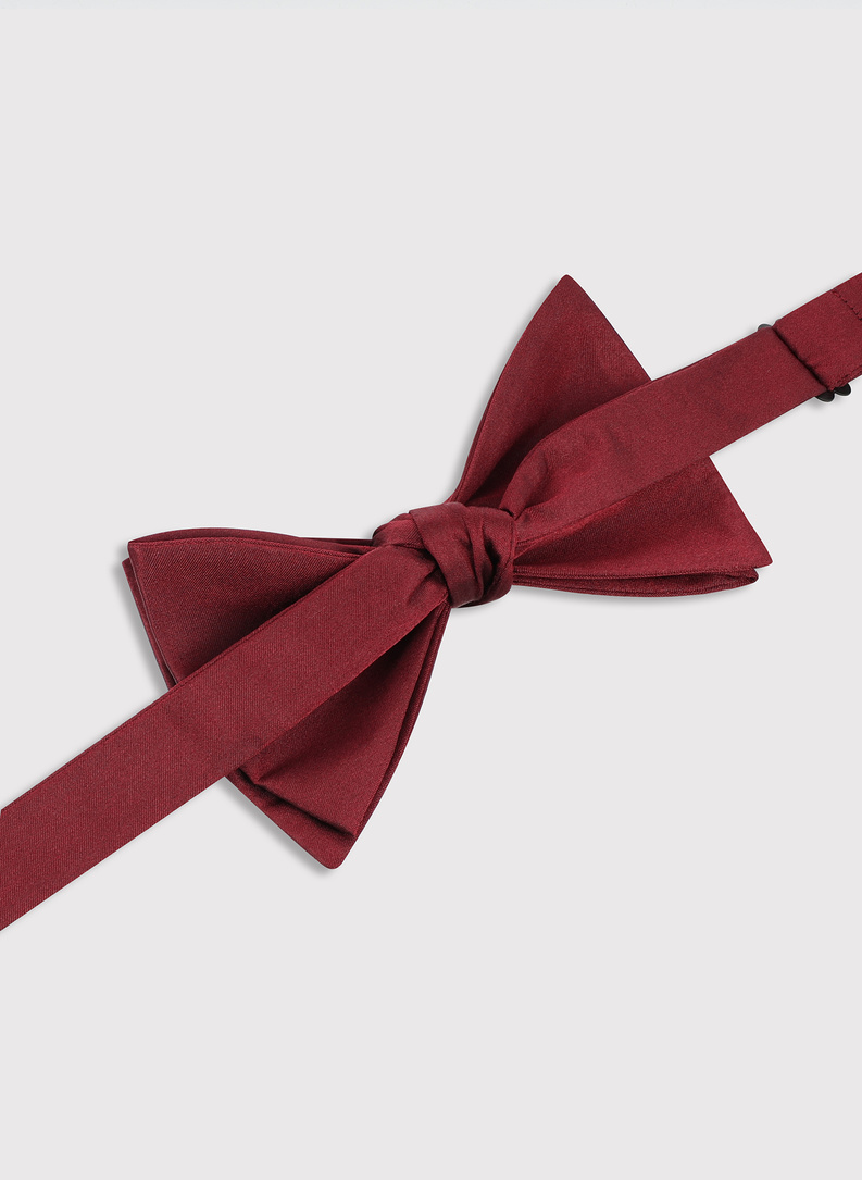 Bordowa jedwabna mucha męska